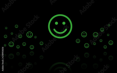 Smiley fröhlich - Reflektierend Schwarz