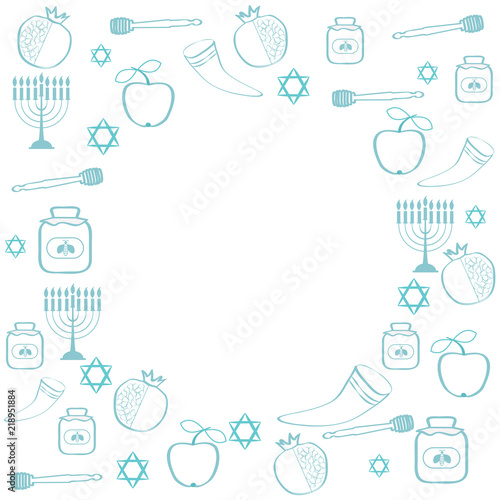 Abstract pattern Jewish icon cet on an isolated background