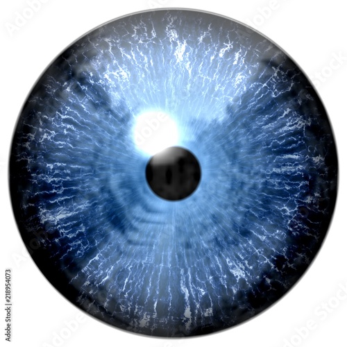 Blue 3d eye texture  human animal eyeball with white background