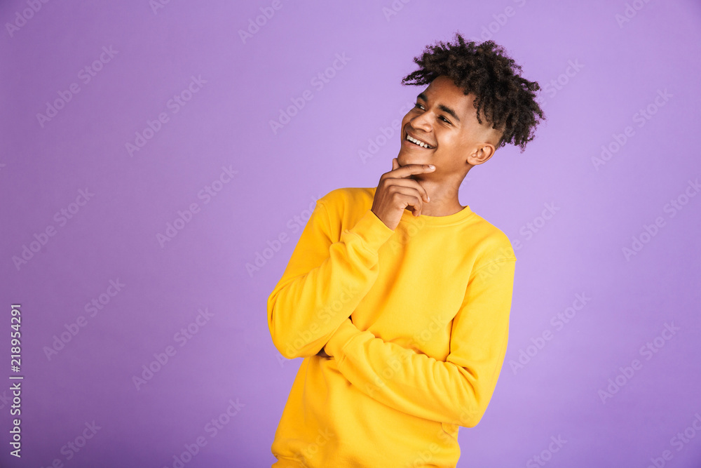Portrait of a smiling young afro american man