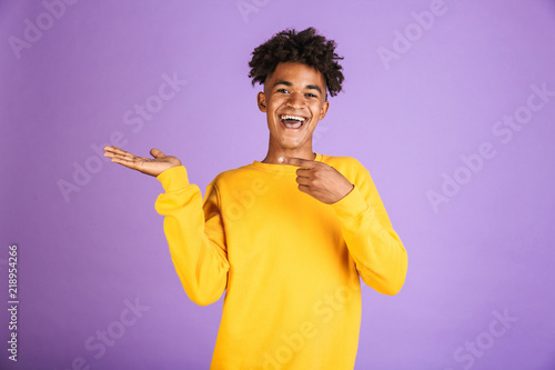 Portrait of a cheerful young afro american man