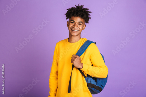 Portrait of a cheerful young afro american man