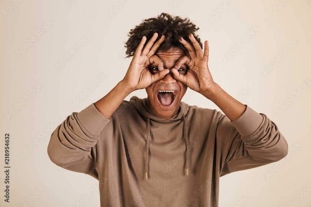 Portrait of a joyful young afro american man Portrait of a joyful young afro american man