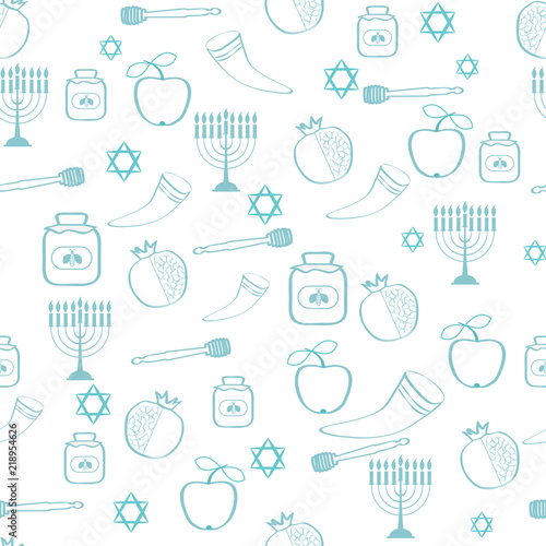 Abstract  seamless pattern Jewish icon cet on an isolated background