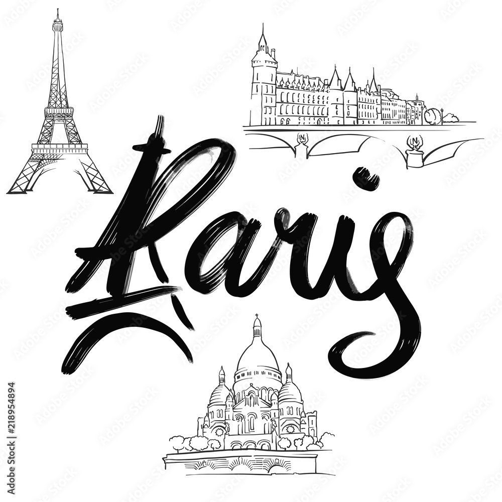 Paris lettering with signs