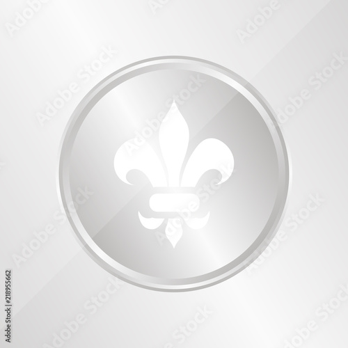 Silber Medaille - Lilie Ornament