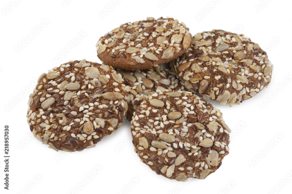Shortbread cookies with sunflower, flax and sesame seeds.