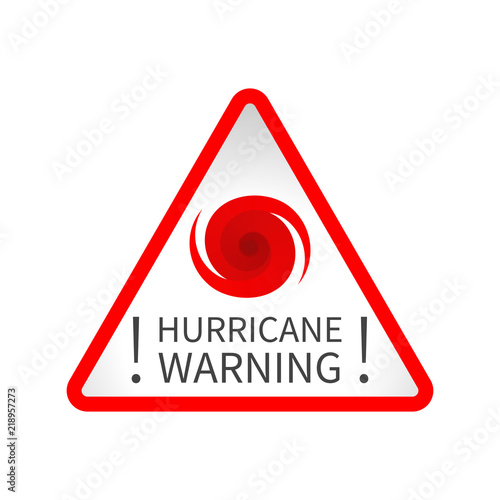Hurricane warning  road sign