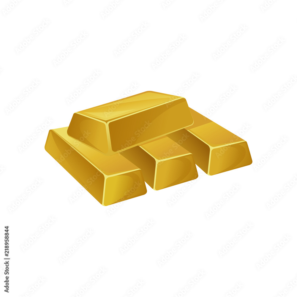 Stack of gold bars, ingots, bullions, banking business, prosperity, treasure siymbol vector Illustration on a white background Stack of gold bars, ingots, bullions, banking business, prosperity, treasure siymbol vector Illustration on a white background
