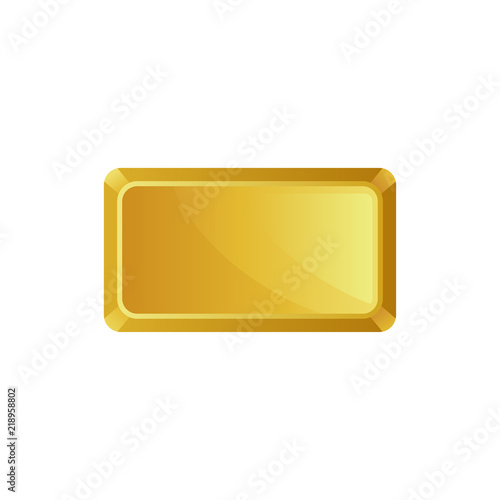 Gold bar, top view, banking business, prosperity, treasure siymbol vector Illustration on a white background