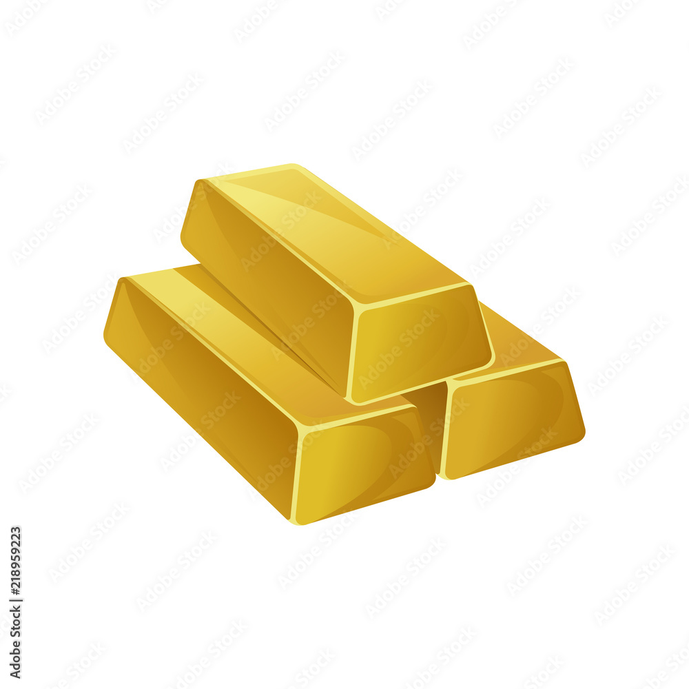 Stack of gold bars, banking business, prosperity, treasure siymbol vector Illustration on a white background