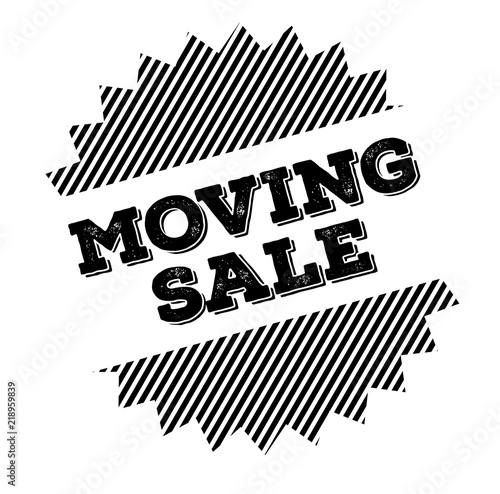 moving sale black stamp