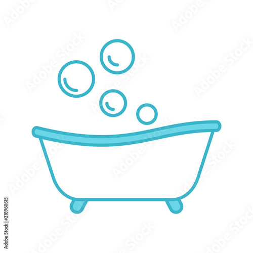 Baby bathtub color icon