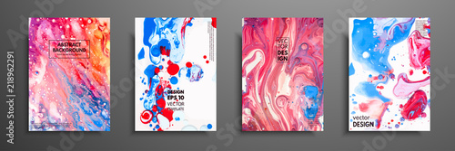Mixture of acrylic paints. Liquid marble texture. Fluid art. Applicable for design cover, presentation, invitation, flyer, annual report, poster and business card, desing packaging. Modern artwork.