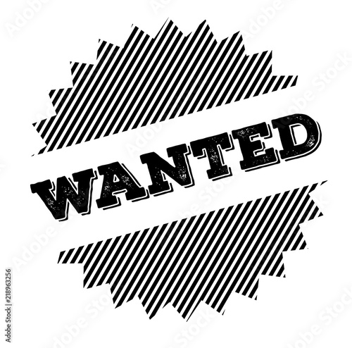 wanted black stamp