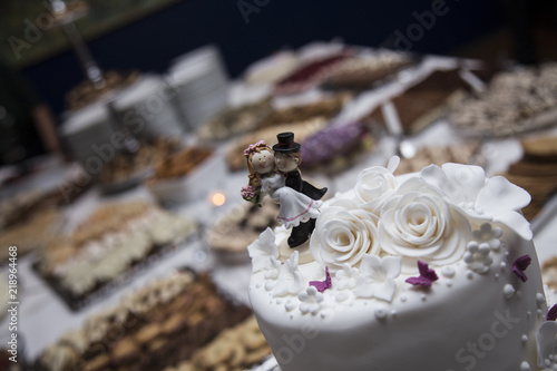 Wedding cakes at a wedding