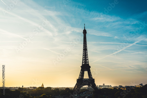 beautiful Parisian sunshine streets view,france Europe © ilolab