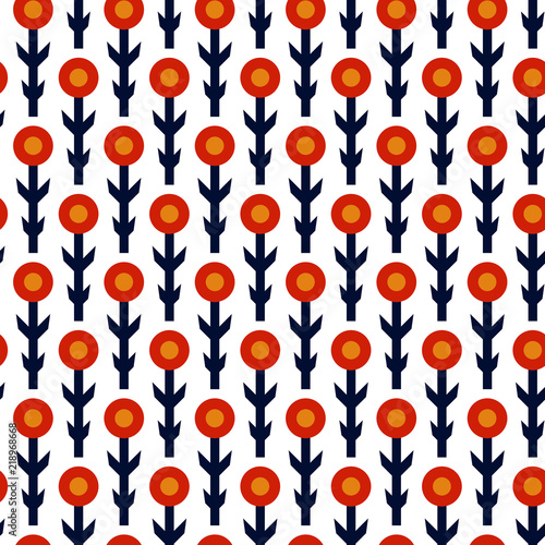 Folk art pattern in Scandinavian, Nordic style
