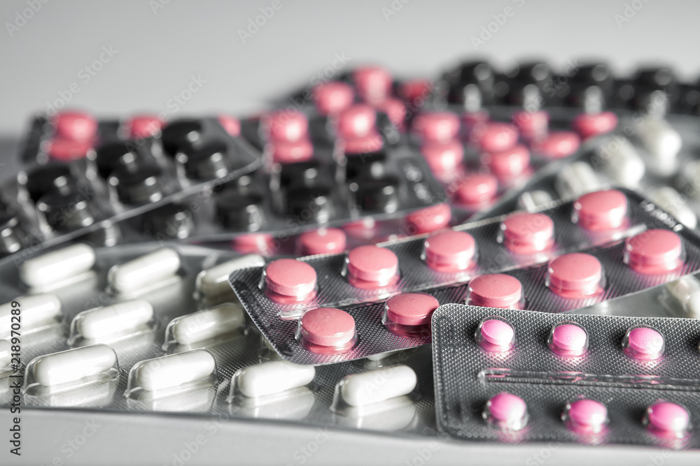 Pharmaceutical medication and medicine pills in packs Pharmaceutical medication and medicine pills in packs