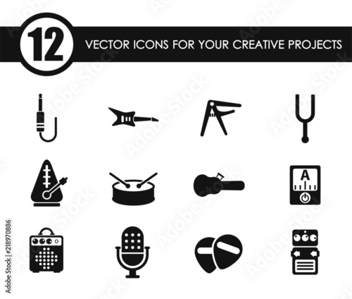 musical shop vector icons for your creative ideas