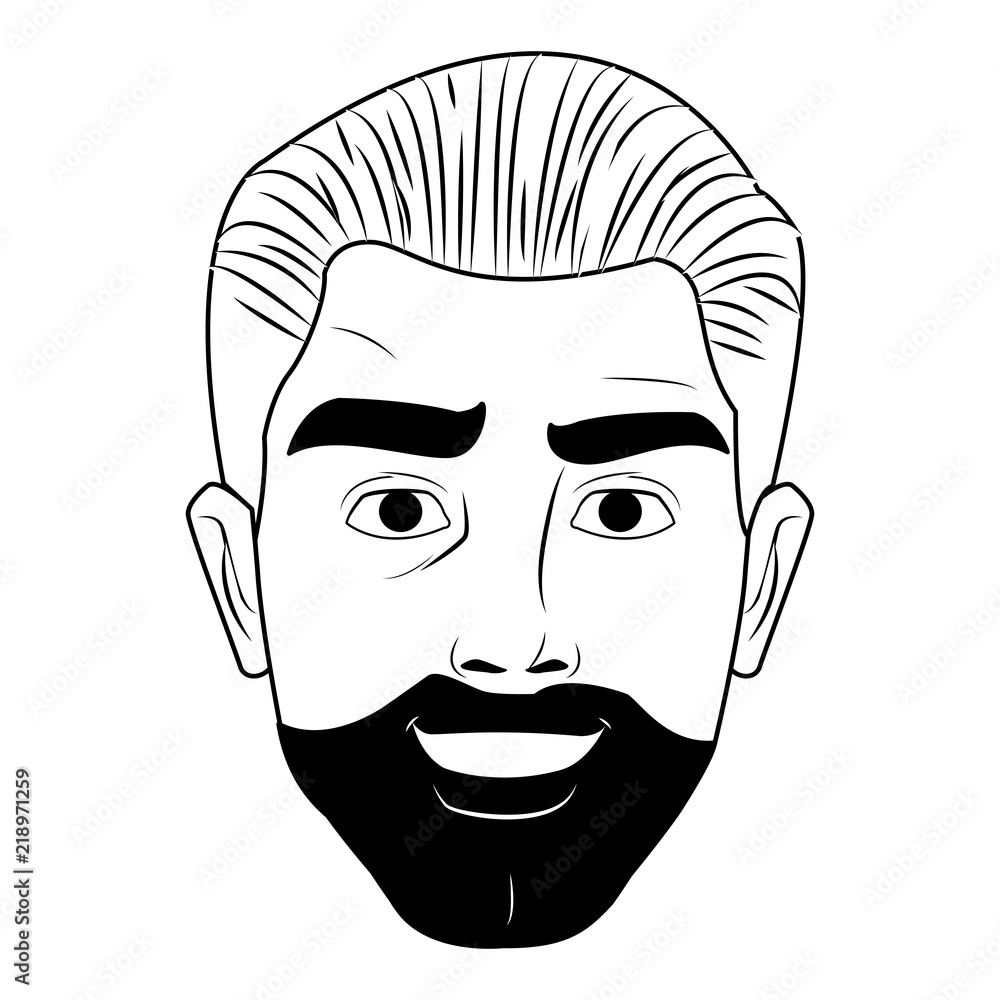 Man face with beard pop art cartoon vector illustration graphic design  Stock Vector | Adobe Stock