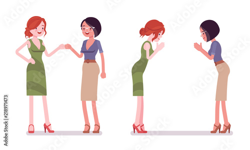 Female partners greeting