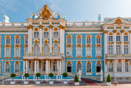ST.PETERSBURG, RUSSIA - AUGUST 19, 2017: Catherine Palace - the summer residence of the Russian tsars. Tsarskoye Selo, Russia