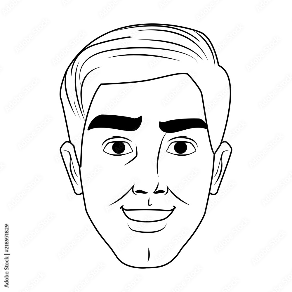 Man face smiling pop art cartoon vector illustration graphic design Man face smiling pop art cartoon vector illustration graphic design