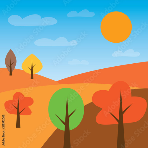autumn landscape- vector illustration