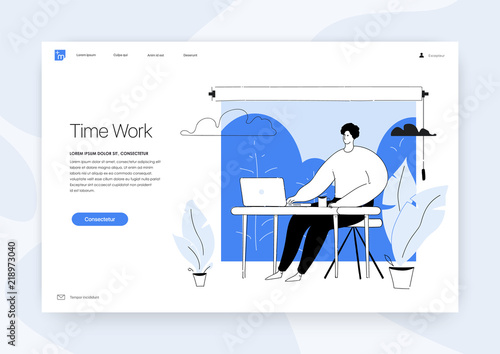 Office concept business people Vector illustration Design concept of web page