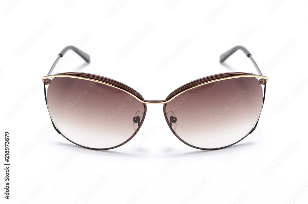 women's sunglasses with brown glass isolated on white women's sunglasses with brown glass isolated on white