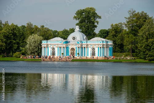 ST.PETERSBURG, RUSSIA - AUGUST 19, 2017: Pavilion Grotto. The Tsarskoye Selo is State Museum-Preserve. Located near Saint-Petersburg