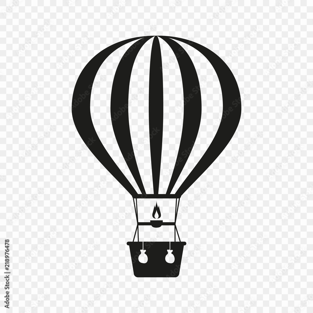 Hot air balloon. Icon on isolated background. The concept of vacation, travel. Template design. Vector illustration for your ideas. Hot air balloon. Icon on isolated background. The concept of vacation, travel. Template design. Vector illustration for your ideas.
