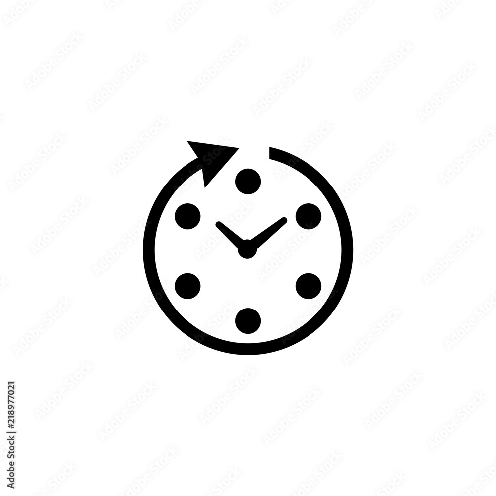 Passage of Time. Flat Vector Icon illustration. Simple black symbol on white background. Passage of Time sign design template for web and mobile UI element Passage of Time. Flat Vector Icon illustration. Simple black symbol on white background. Passage of Time sign design template for web and mobile UI element