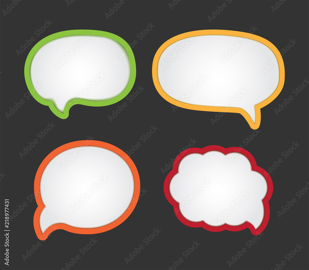 Vector cartoon bubble speech - dialog, communication messages Vector cartoon bubble speech - dialog, communication messages