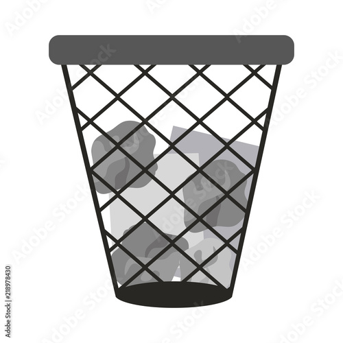 Paper bin isolated vector illustration graphic design