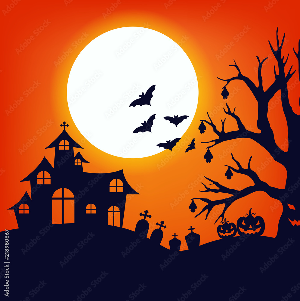 Design for halloween day and card or background