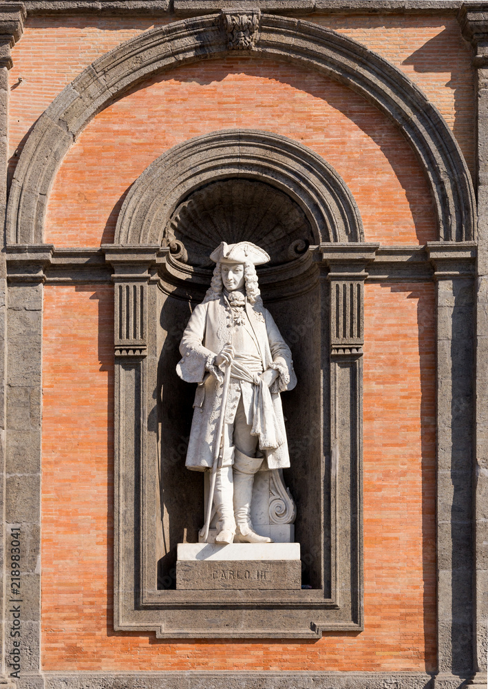 Naples, a monument to Charles III in Naples