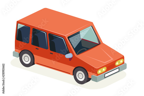 Isometric car vehicle transport icon design stylish retro flat design vector illustration
