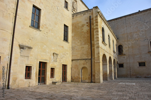 Italy  Lecce  12th century medieval castle  exteriors  interiors and details.