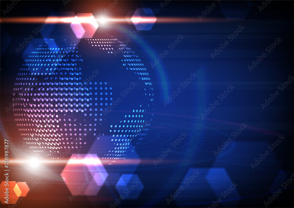 Futuristic Globe with circuit board, vector technology background Futuristic Globe with circuit board, vector technology background