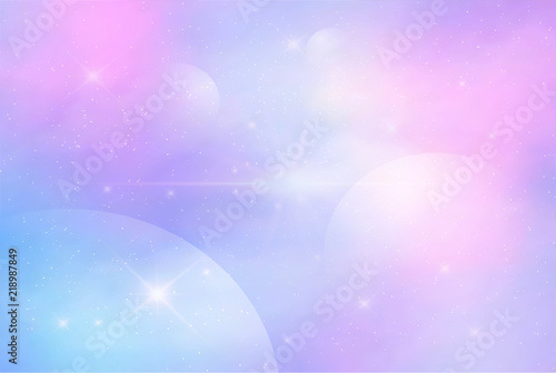 Vector Illustration of holographic fantasy background and pastel color.