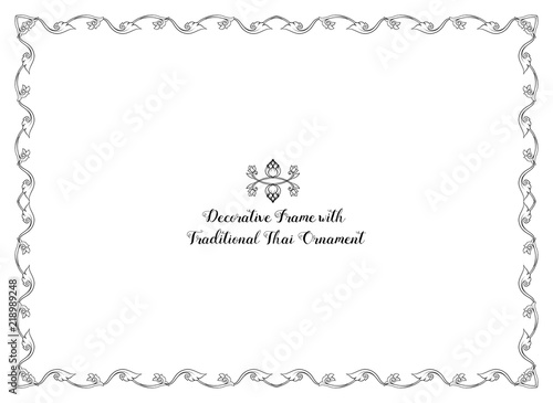 Frame with decorative elements of traditional Thai ornament. Sto