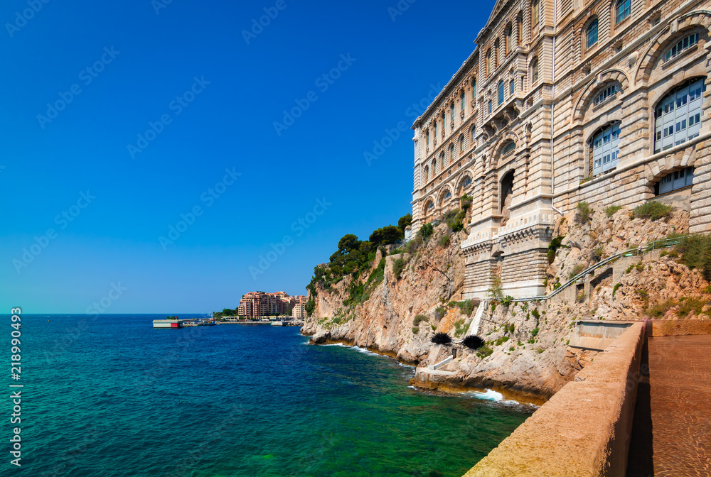 Oceanographic museum along the coast  of Monaco, Monte Carlo.