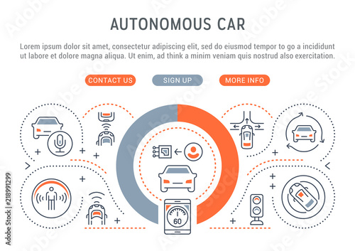 Linear Banner of Autonomous Car.