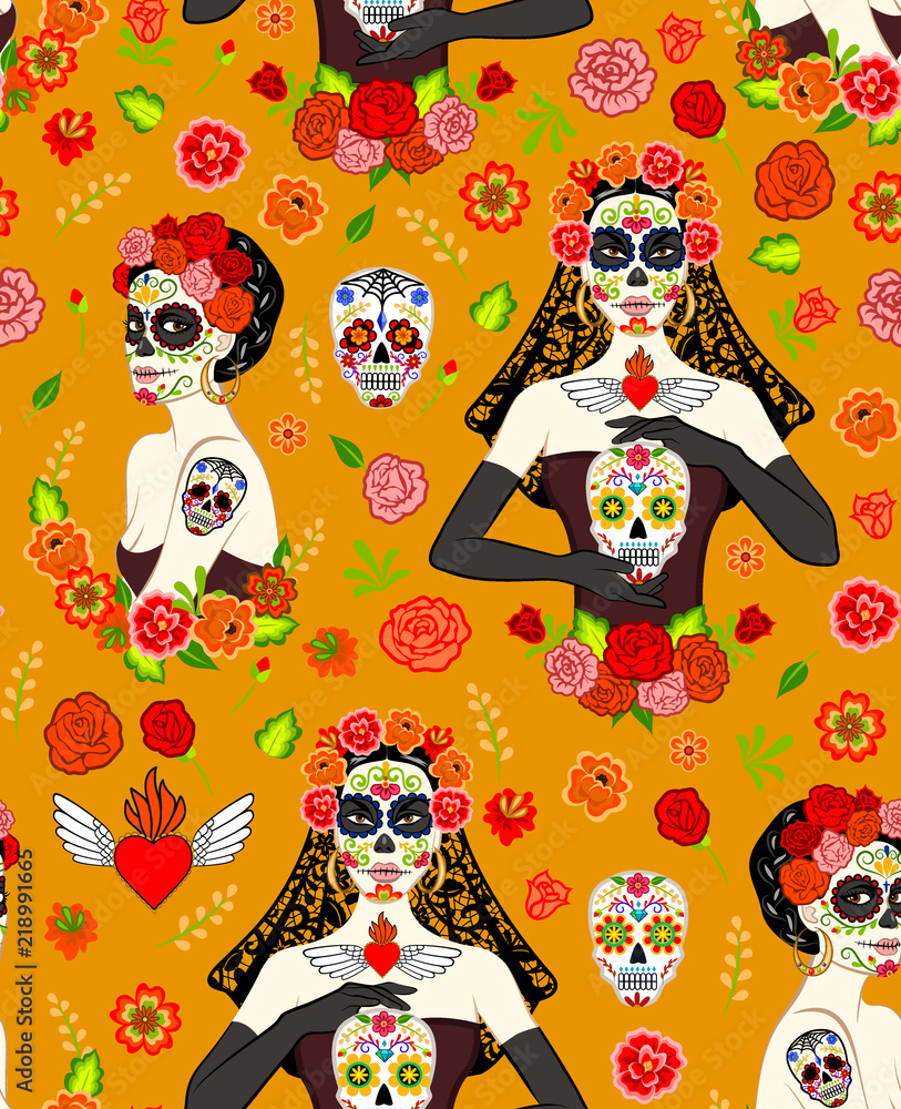 Naklejka premium calavera woman