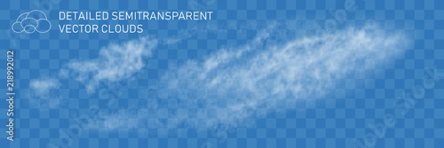 Fountain cloud. Realistic steam transparent vector