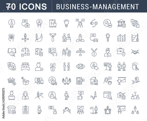 Set Vector Line Icons of Business-Management.