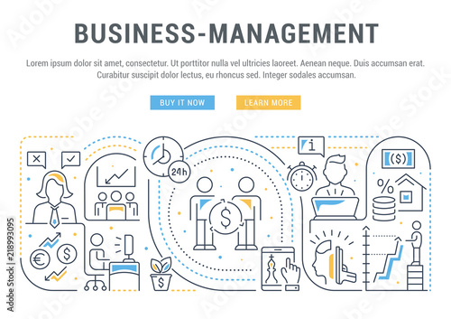 Linear Banner of Business-Management.