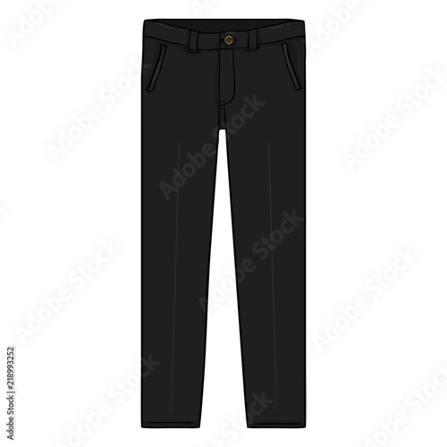 Vector Cartoon Illustration - Black Classic Mens Trousers